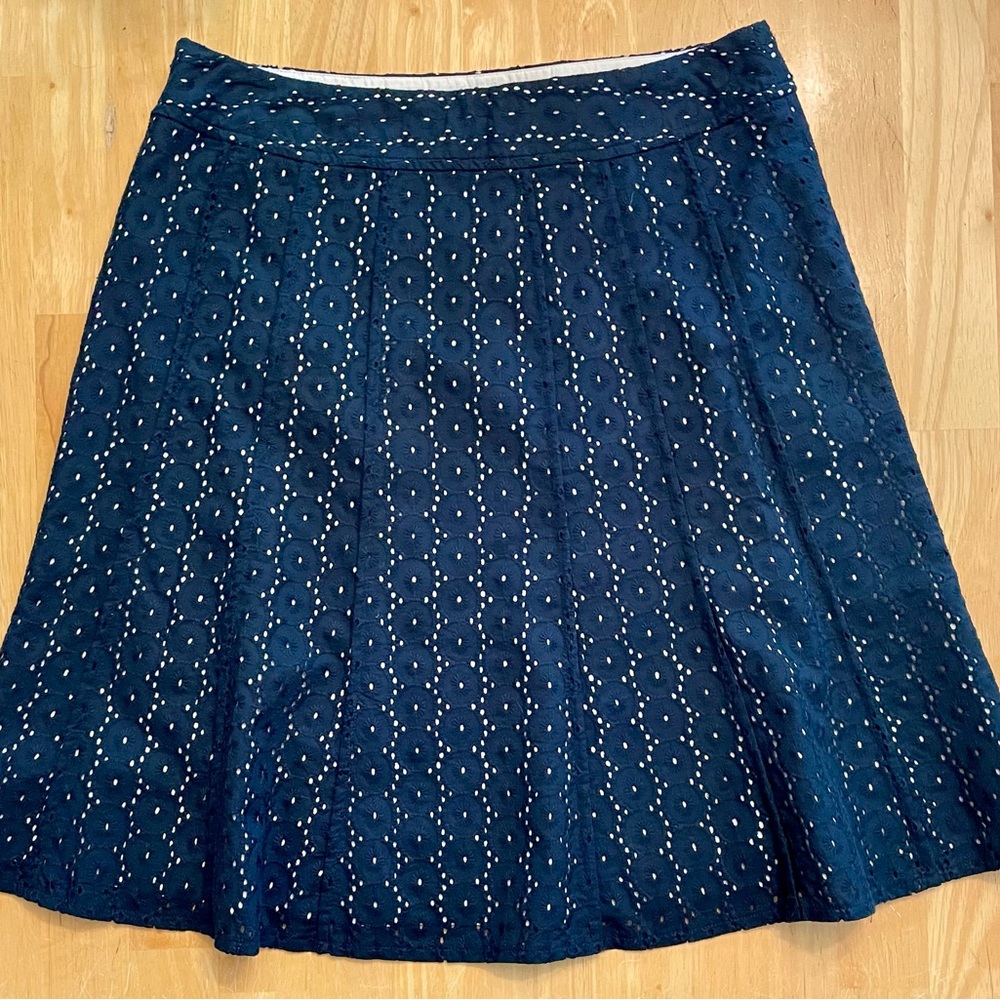 Ann Taylor Blue Knee-Length A-Line Skirt